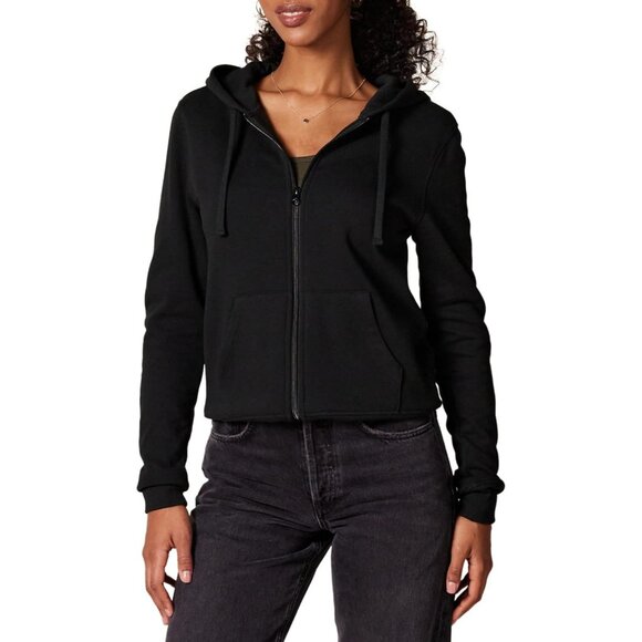 Jackets & Blazers - Women’s Black Fleece Full-Zip Hoodie for Comfort and Style